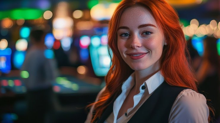 Evolution Gaming live blackjack studio with dealer and player interface